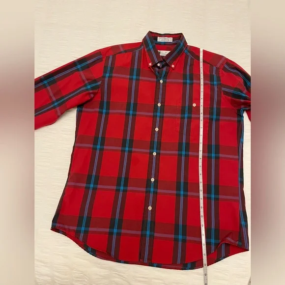 VINTAGE Ron Chereskin Plaid Long Sleeve Button Front Casual Shirt Made Hong Kong - Picture 11 of 13